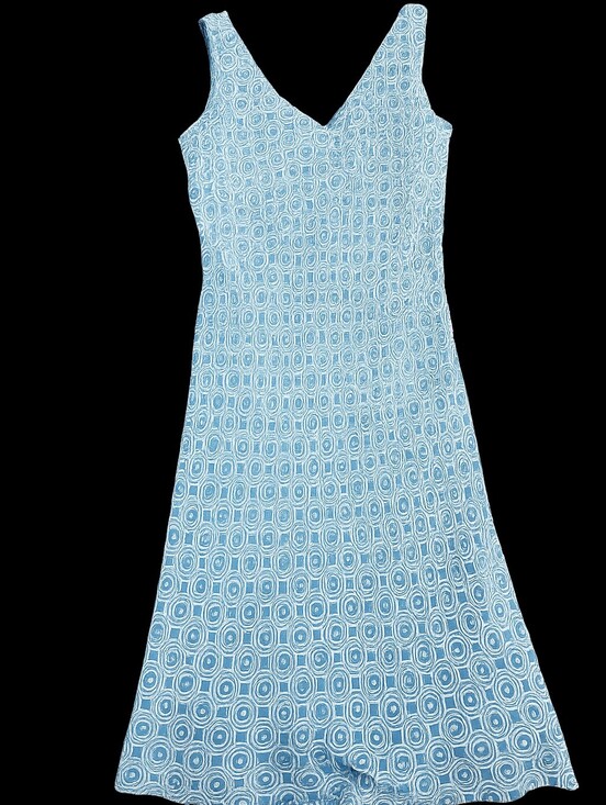 Jones New York Dresses & Skirts - Jones New York Signature Silk Light Blue Geometric Print Dress